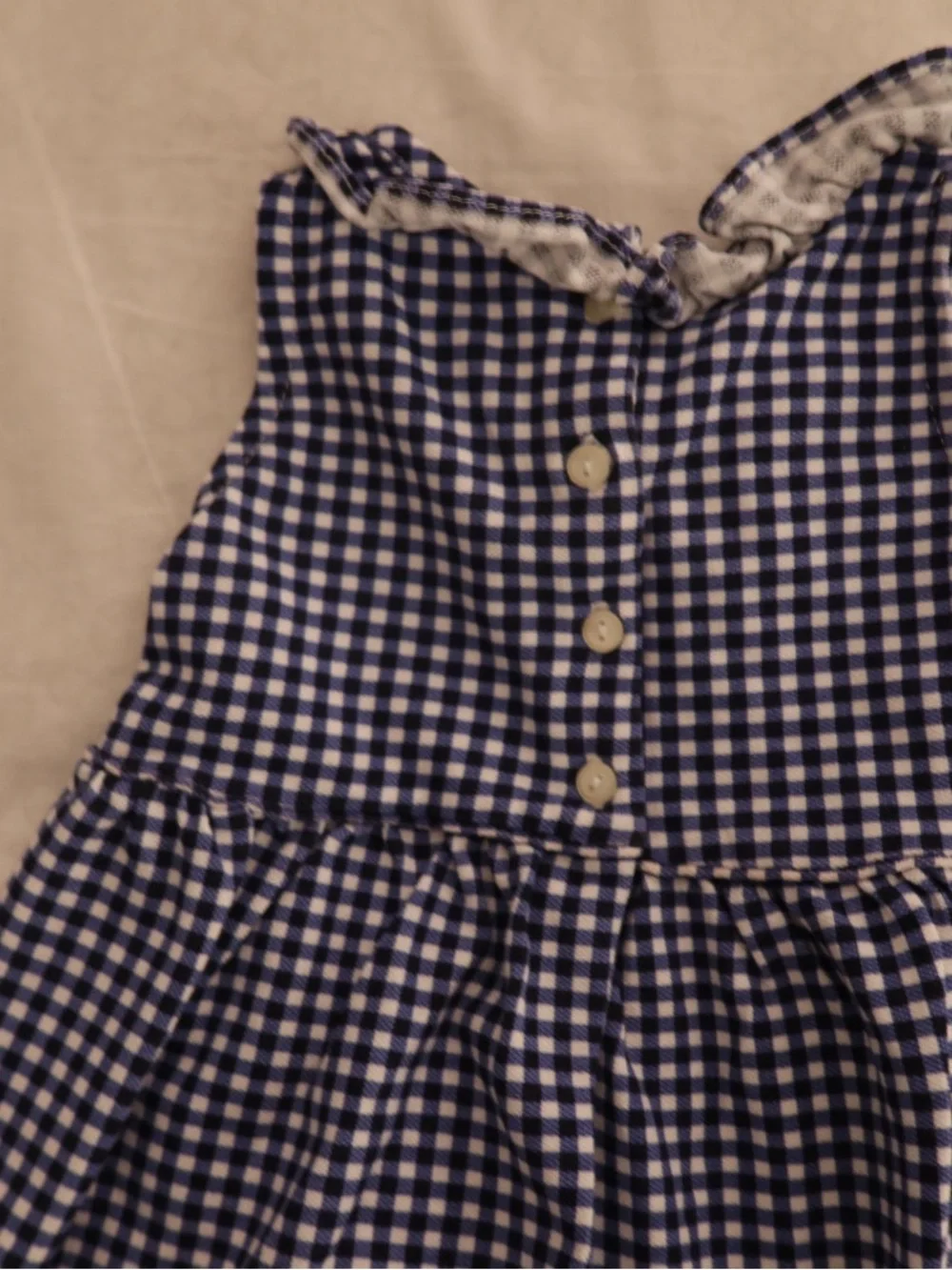 Ralph Lauren Blue Gingham Baby One-Piece Romper